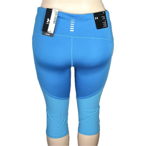 Under Armour L Blue Stretch Mid-Rise Waist Wicking Compression Fit Capri Pants - Picture 4 of 6